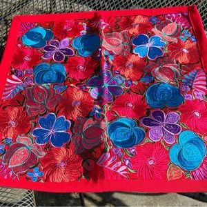 🇲🇽 Mexican pillow case. 18”x18”. New. Red, teal and orange. Zipper in back